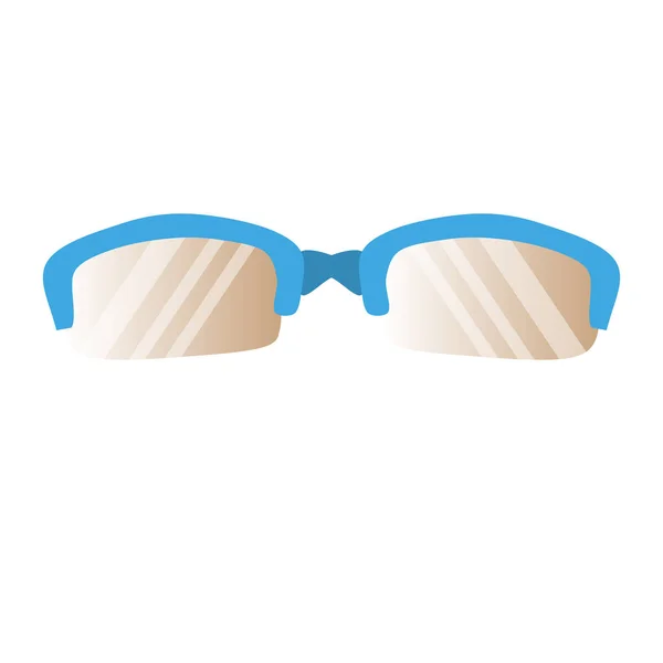Single Sunglasses Blue Frames Isolated White Background Vector Illustration Flat — Stock Vector