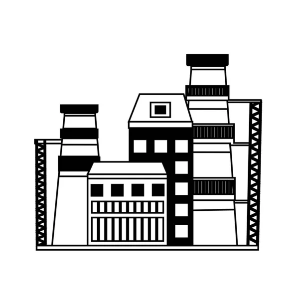 Иконка Векторного Завода Линейном Стиле Изолированная Белом Фоне Концепция Промышленного — стоковый вектор