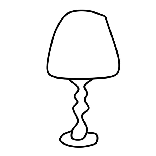 Lâmpada Única Isolada Sobre Fundo Branco Desenho Vetorial Estilo Doodle — Vetor de Stock