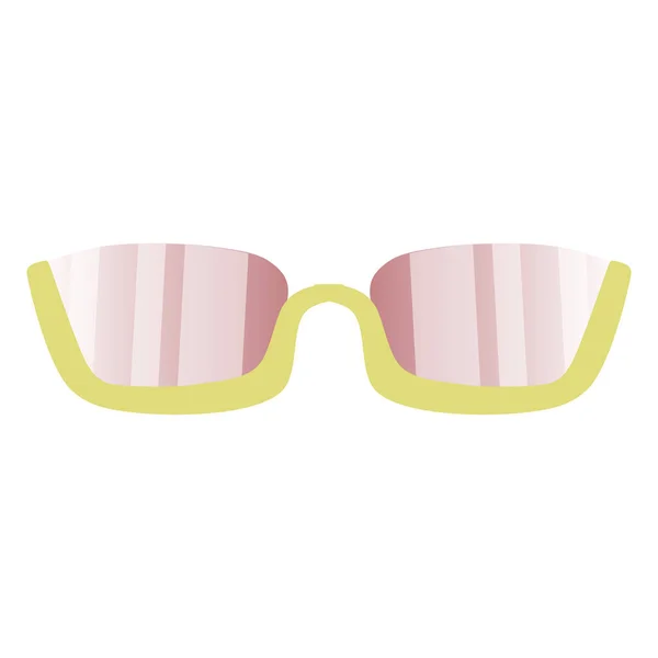 Einzelne Sonnenbrille Mit Gelbem Rahmen Isoliert Auf Weißem Hintergrund Vektorillustration — Stockvektor