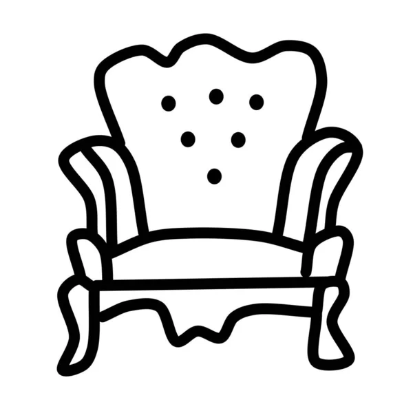 Одно Антикварное Кресло Изолировано Белом Фоне Векторная Коллекция Антикварной Мебели — стоковый вектор