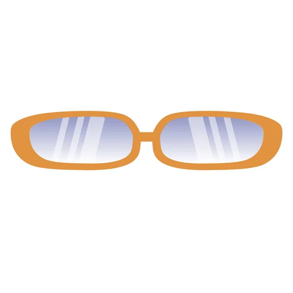 Single Sunglasses Orange Elongated Frame Isolated White Background Vector Illustration — Stock Vector