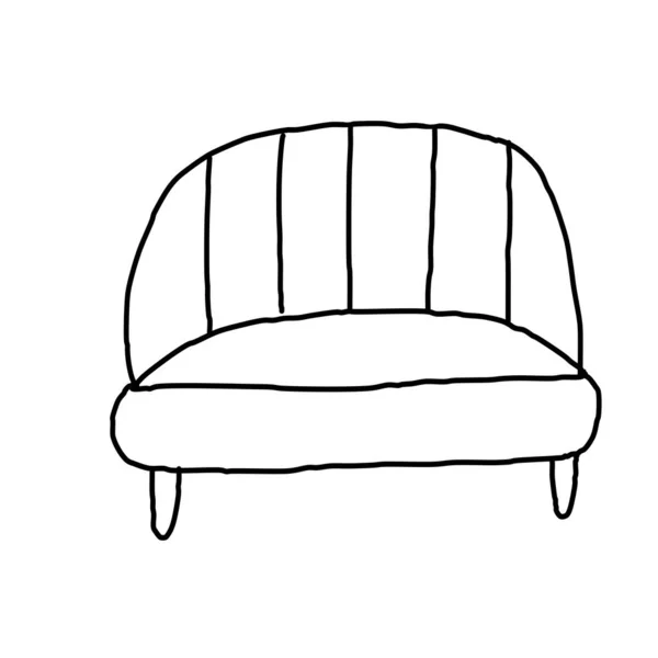 Single Cute Daybed Drawing Doodle Style Isolated White Background Vector — 스톡 벡터