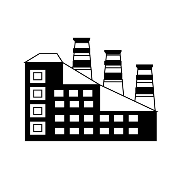 Иконка Векторного Завода Линейном Стиле Изолированная Белом Фоне Концепция Промышленного — стоковый вектор
