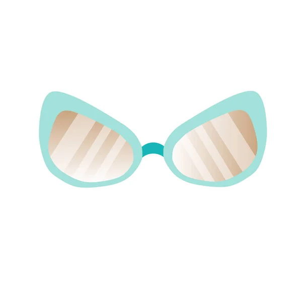 Single Sunglasses Isolated White Background Frame Glasses Shape Cat Eyes — Stock Vector