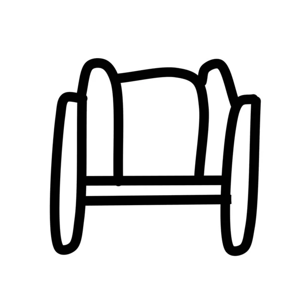 Cadeira Isolada Sobre Fundo Branco Desenho Esboço Com Linhas Pretas —  Vetores de Stock
