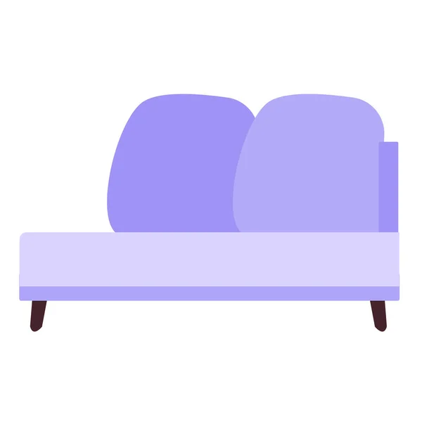 Фіолетове Ліжко Білому Тлі Ізольовані Векторні Ілюстрації Плоскому Стилі Ретро — стоковий вектор
