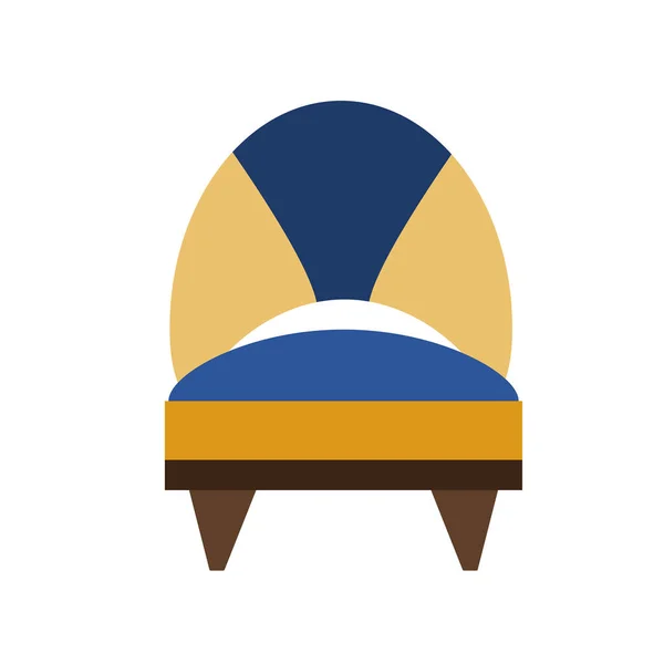 Cadeira Estofada Cores Azul Laranja Isolada Fundo Branco Ilustração Vetorial —  Vetores de Stock