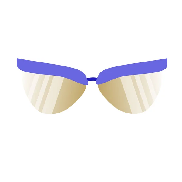 Single Sunglasses Purple Frames Shape Owl Isolated White Background Vector — Stock Vector