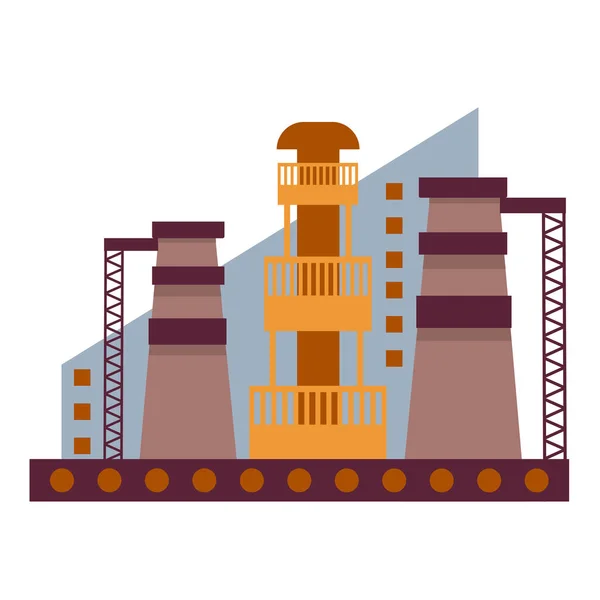 Здание Фабрики Инфографический Значок Концепция Промышленного Здания Плоском Стиле Промышленный — стоковый вектор