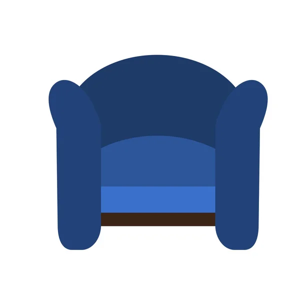 Симпатичне Класичне Синє Крісло Ізольоване Білому Тлі Векторні Ілюстрації Плоскому — стоковий вектор