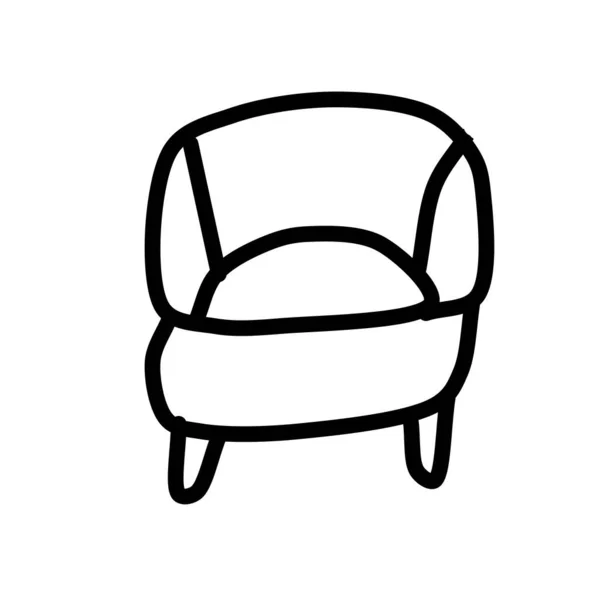 Fauteuil Isolé Sur Fond Blanc Décrivez Dessin Avec Des Lignes — Image vectorielle