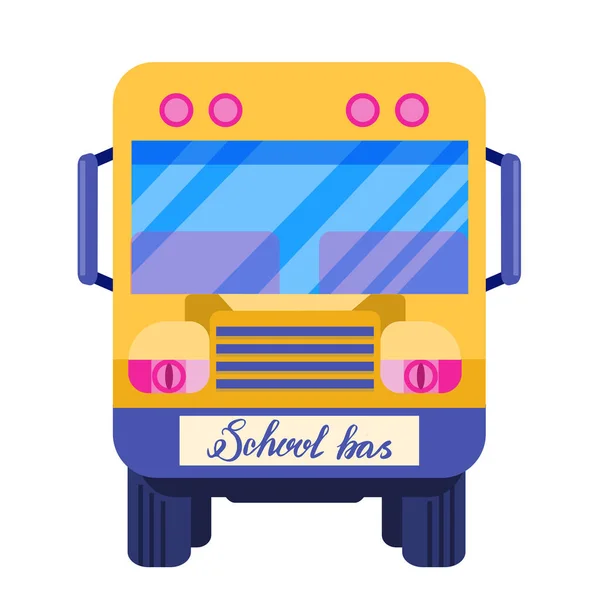 Sarı Okul Otobüsü Beyaz Arka Planda Izole Edilmiş Tasarım Simgesi — Stok Vektör