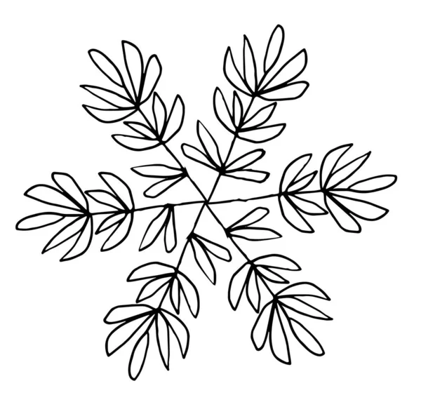 Единичные Ботанические Элементы Подготовки Композиций Ветки Листья Создают Элементы Рамки — стоковый вектор