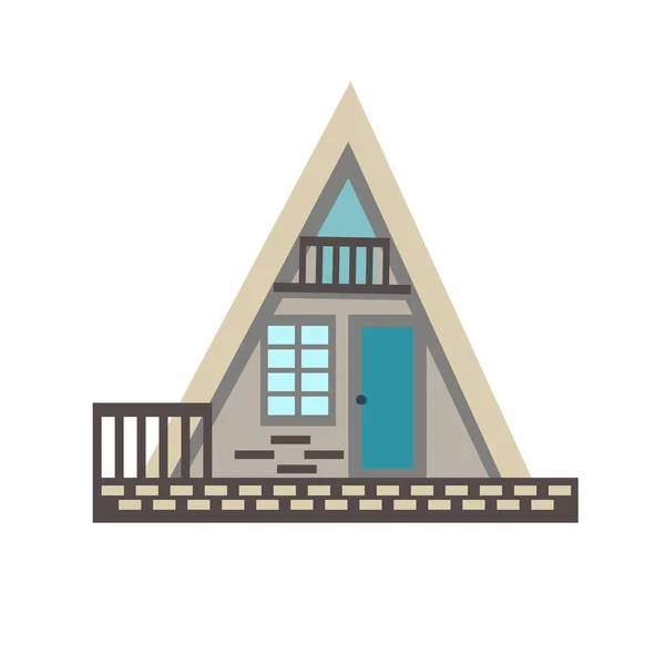 生態系の家とデザイン要素のアイコン 白い背景に隔離された漫画スタイルで描かれたかわいい家 平型ベクトルイラスト — ストックベクタ