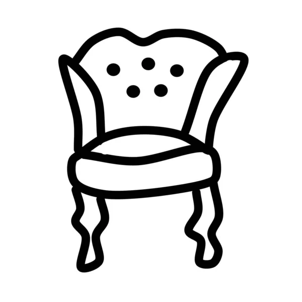 Єдине Антикварне Крісло Ізольоване Білому Тлі Векторна Колекція Античних Меблів — стоковий вектор