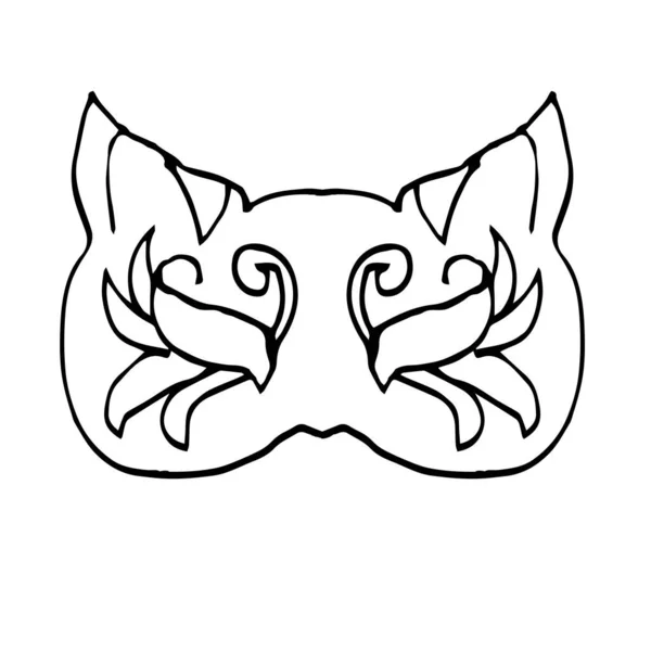 ากากเวเนเช ยนคาร ากากของแมว เทศกาลมาร กราส ากาก กแยกไว บนพ นหล ขาว — ภาพเวกเตอร์สต็อก