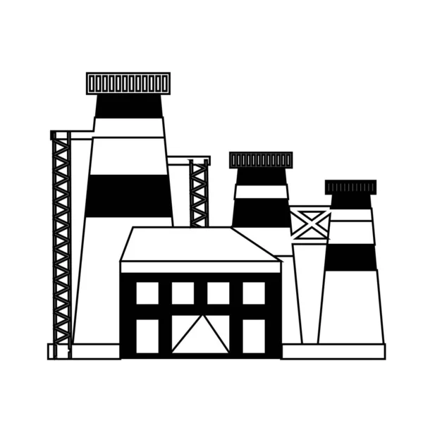 Иконка Векторного Завода Линейном Стиле Изолированная Белом Фоне Концепция Промышленного — стоковый вектор