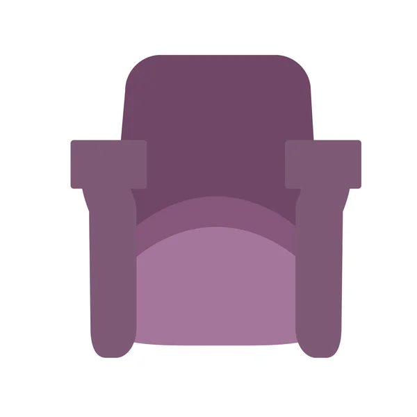 Comfortable Chair Armrest Isolated White Background Vector Illustration Flat Style — 스톡 벡터