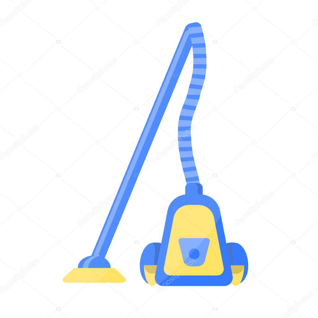 Vacuum cleaner for cleaning the house isolated on a white background. Equipment for cleaning the apartment. Vector illustration in flat style.
