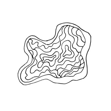  Ametist kristal kesiği beyaz arka planda izole edilmiş. Doodle tarzında elle çizilmiş vektör çizimi. Renk sayfalarını rahatlatmak için mistik mineraller koleksiyonu