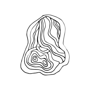 Beyaz arka planda izole edilmiş tek bir kristal iyileşiyor. Doodle tarzında elle çizilmiş vektör çizimi. Çocuklar ve yetişkinler için rahatlatıcı siyah ve beyaz mistik kristal. 