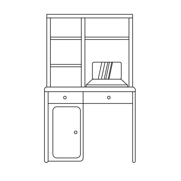 Kényelmes Munkahely Íróasztal Laptopokkal Számítógépekkel Egyéb Tartozékokkal Fehér Alapon Van — Stock Vector