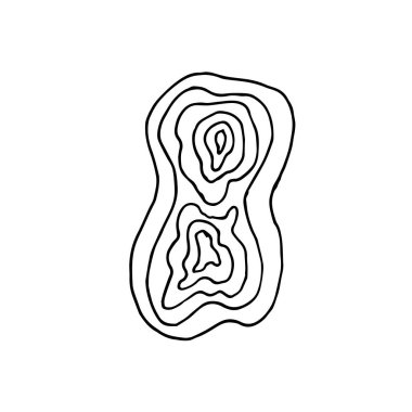  Kristalin malakit kesiği beyaz bir zeminde izole edilmiş. Doodle tarzında elle çizilmiş vektör çizimi. Renkleri rahatlatmak için mistik mineraller koleksiyonu, bilim kitabı