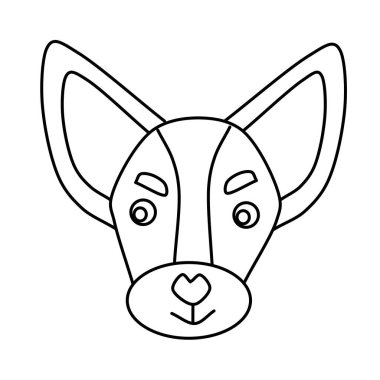 Karalama tarzında çizilmiş küçük bir köpeğin vektör simgesi. Şirin Terrier köpek logoları. Çizgi film tarzında vektör illüstrasyonu. Özet çizimi