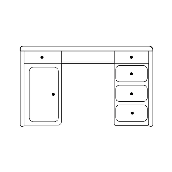 Kényelmes Munkahely Modern Íróasztal Fehér Háttérrel Van Elszigetelve Vektor Illusztráció — Stock Vector