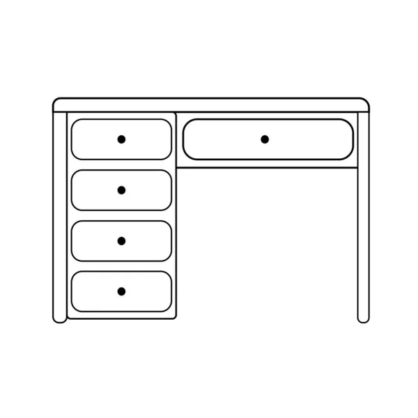 Kényelmes Munkahely Modern Íróasztal Fehér Háttérrel Van Elszigetelve Vektor Illusztráció — Stock Vector