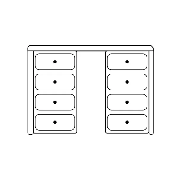 Kényelmes Munkahely Modern Íróasztal Fehér Háttérrel Van Elszigetelve Vektor Illusztráció — Stock Vector