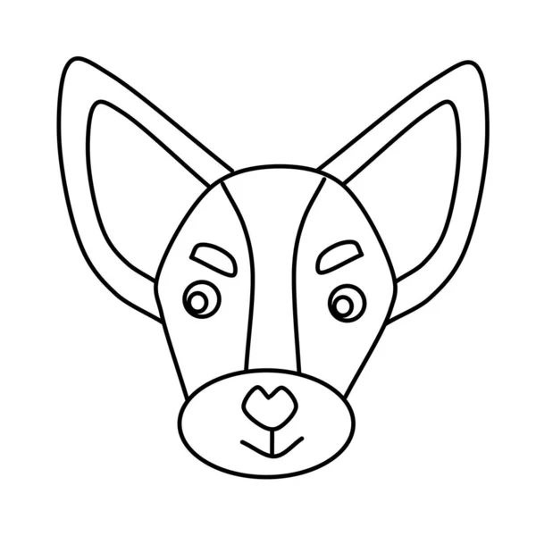 Portrait Icône Vectorielle Petit Chien Dessiné Dans Style Gribouillis Logos — Image vectorielle