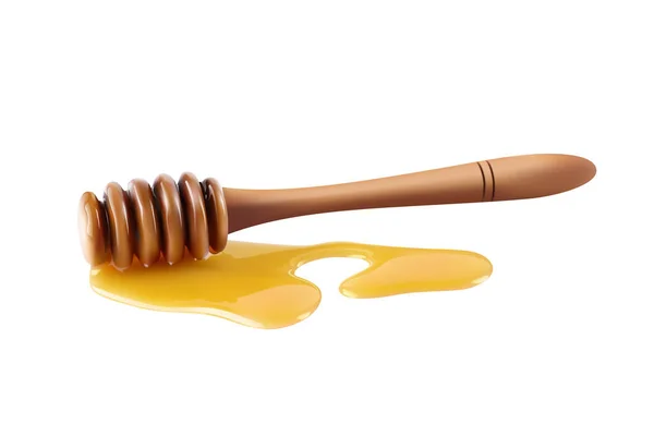 Honing Een Speciale Houten Lepel — Stockvector
