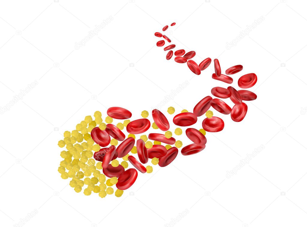 Cholesterol stops the flow of red blood cells