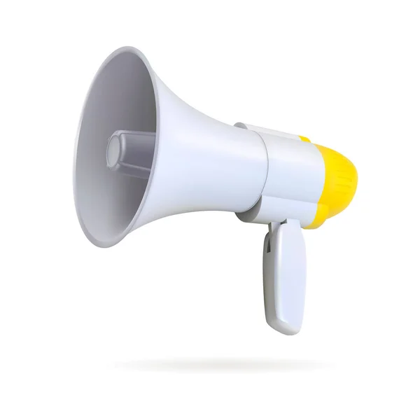 Yellow Speaker Megaphone Isolated Gray Background Vector Illustration — Stock Vector