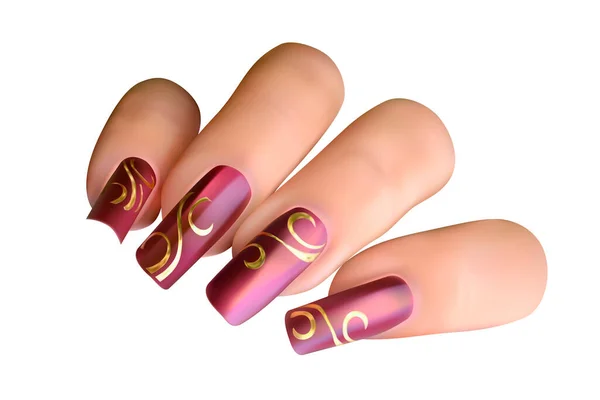 Manicure Schilderen Tekenen Patronen Nagels Vector Illustratie — Stockvector