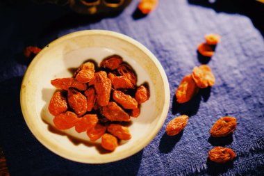 Geleneksel Çin tıbbi malzeme kurt üzümü.