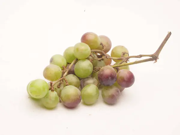 Fruit Food Photography Green Grapes White Background — Stock Photo, Image