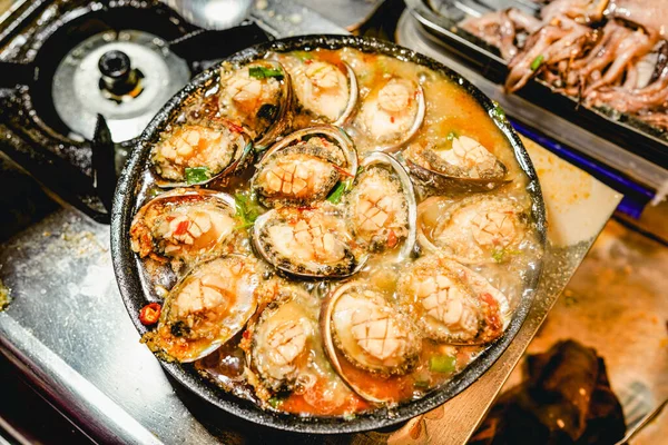 海鲜酱油鲍鱼 美味海鲜菜肴 — 图库照片