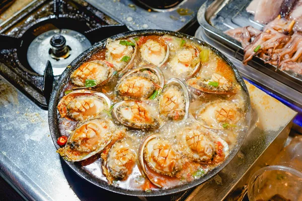海鲜酱油鲍鱼 美味海鲜菜肴 — 图库照片