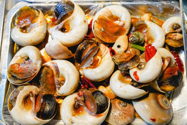 Жареные Раковины Морепродукты Кухне — стоковое фото