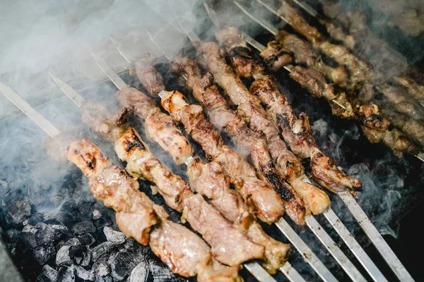 Lamb Kebabs Bbq Looks Delicious — Stok fotoğraf