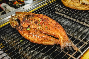 Delicious grilled fish on the barbecue, bbq