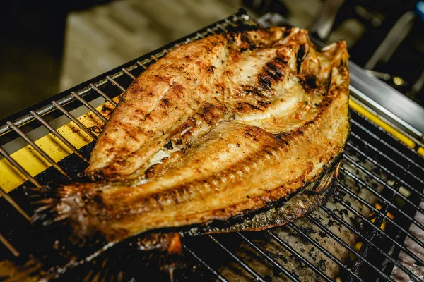 Delicious grilled fish on the barbecue, bbq