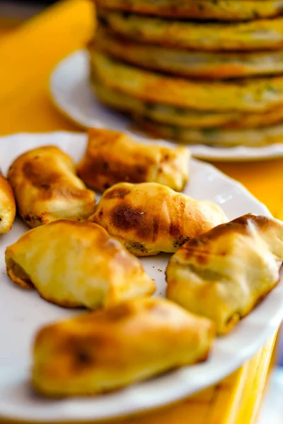 Cozinha Muçulmana Deliciosas Tortas Cordeiro Cozimento — Fotografia de Stock