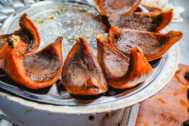 Gurme tatlı kavrulmuş balkabağı, pişmiş lezzetli