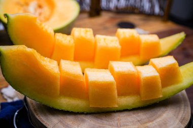 Meyve kavunu, yakın çekim, stüdyo fotoğrafı.