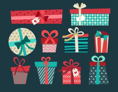 Renkli hediye kutuları