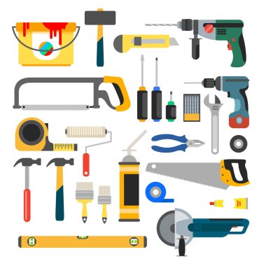 Home repair tools icons. clipart